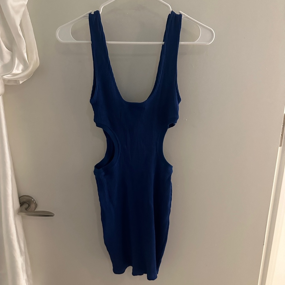 Zara Ribbed Blue Dress Mini - Picture 3 of 5